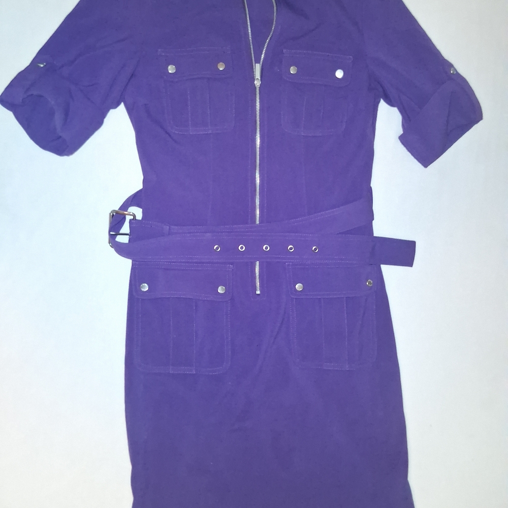 Michael Kors Purple Zip-Up Dress Size XS